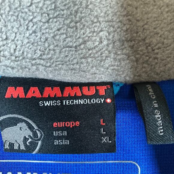 Mammut Mens Jacket Black Blue Drytech Outdoor Hooded Full Zip Waterproof Large - Picture 6 of 13